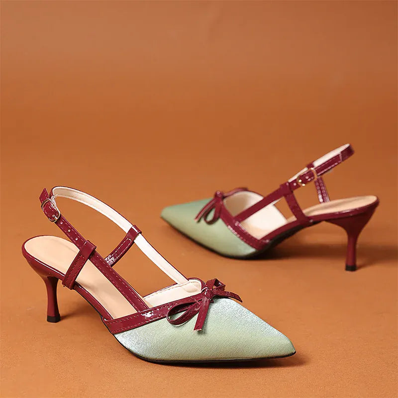 KissICON Bowtie Decor High Heels Sandals for Women Fashion