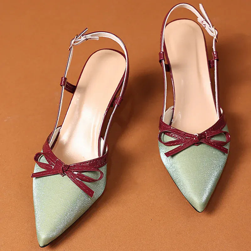 KissICON Bowtie Decor High Heels Sandals for Women Fashion