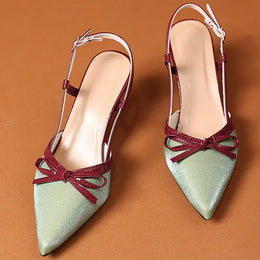 KissICON Bowtie Decor High Heels Sandals for Women Fashion