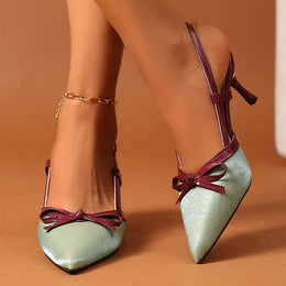 KissICON Bowtie Decor High Heels Sandals for Women Fashion