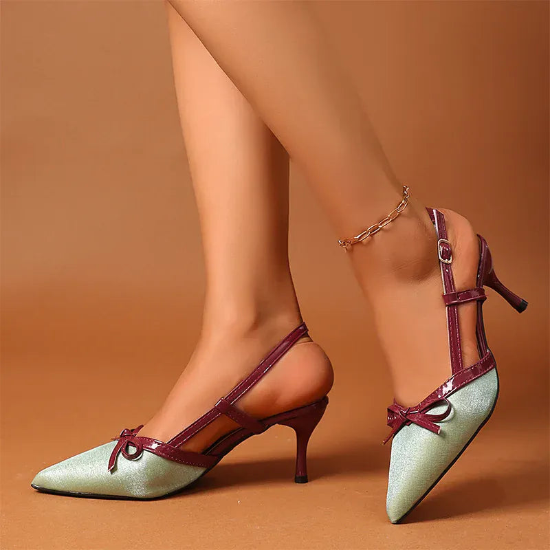 KissICON Bowtie Decor High Heels Sandals for Women Fashion