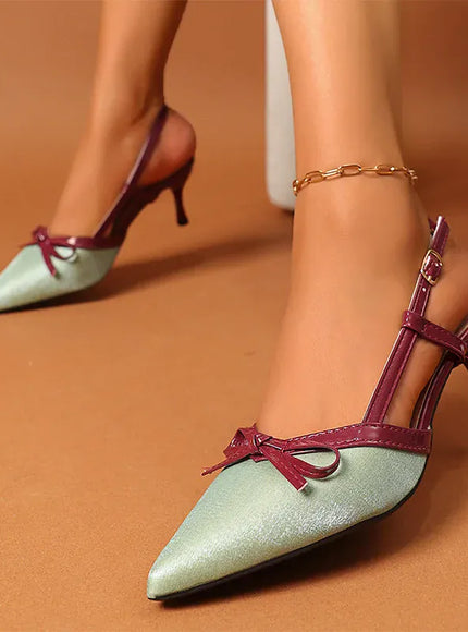KissICON Bowtie Decor High Heels Sandals for Women Fashion
