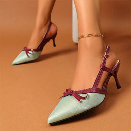 KissICON Bowtie Decor High Heels Sandals for Women Fashion