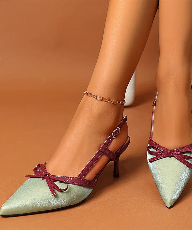 KissICON Bowtie Decor High Heels Sandals for Women Fashion