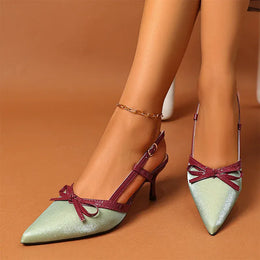 KissICON Bowtie Decor High Heels Sandals for Women Fashion