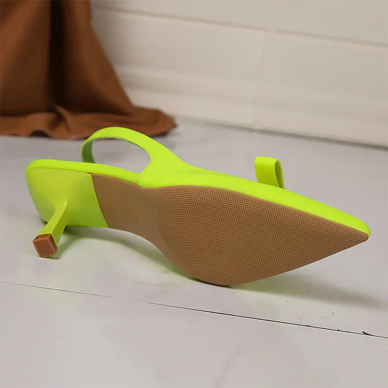 KissICON Bowtie Decor Light Green High Heels Sandals for