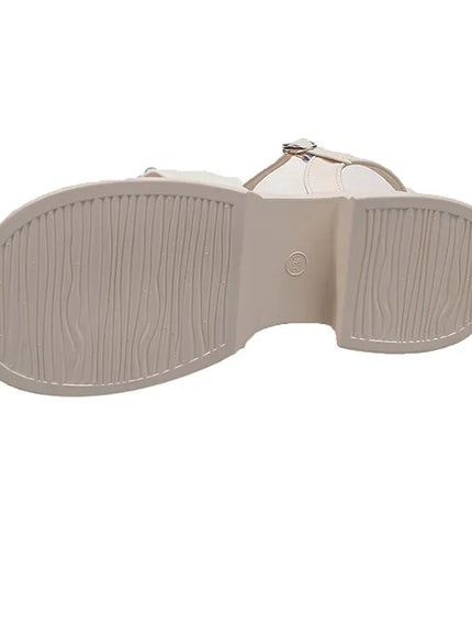 KissICON Bowtie Thick Sole Sandals for Women Pearl Chain