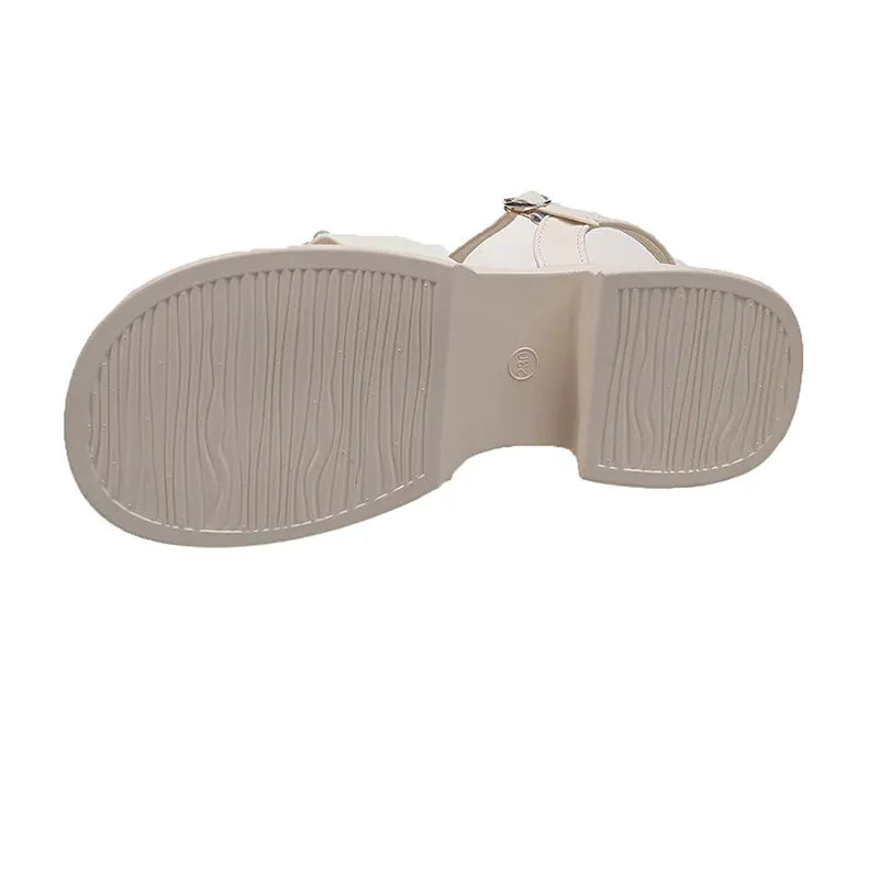KissICON Bowtie Thick Sole Sandals for Women Pearl Chain