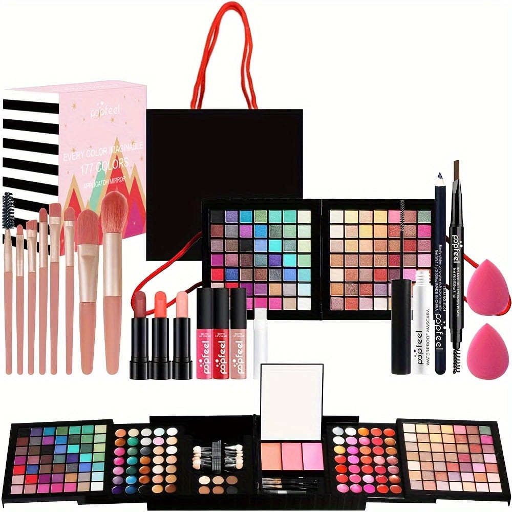 KissICON BOX006A Popfeel 177color Eye Lip Blush Brush Gift Set