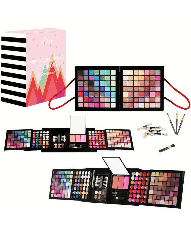 KissICON BOX006A Popfeel 177color Eye Lip Blush Brush Gift Set