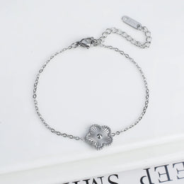 KissICON Bracelet 13 Classic Stainless Steel Hot Selling Golden Clover Adjustable Bracelet Luxury Five Leaf Flower Bracelet Jewelry For Women Gift