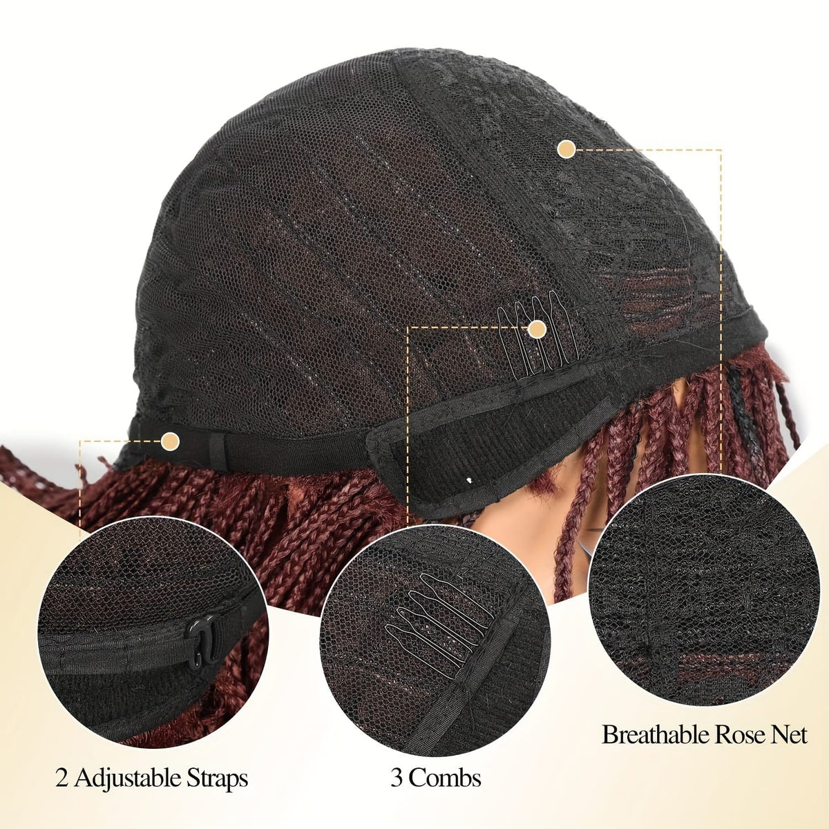 KissICON Braid Wig Short Box – Braids Bangs Synthetic