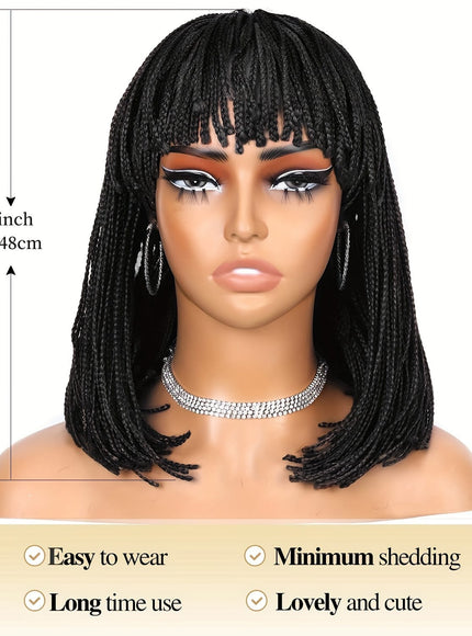 KissICON Braid Wig Short Box – Braids Bangs Synthetic