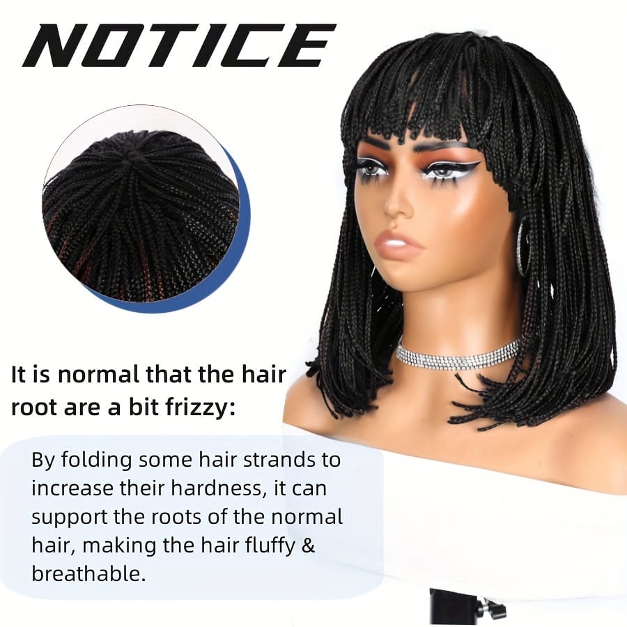 KissICON Braid Wig Short Box – Braids Bangs Synthetic