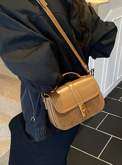 Dropshipman Branded Mini Square Flap Cross Body Bags For Women 2025 Latest Luxury Designer Purses And Handbags PU Suede Shoulder Saddle Bag