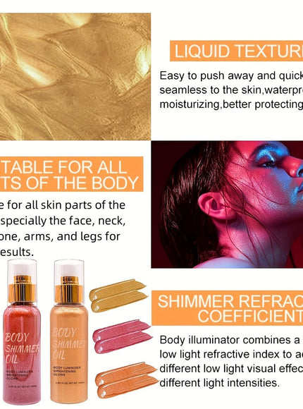 KissICON Brass Golden 💋 Cocoa Butter & Coconut Shimmer Oil -