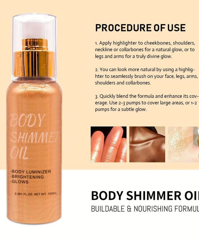 KissICON Brass Golden 💋 Cocoa Butter & Coconut Shimmer Oil -