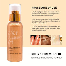 KissICON Brass Golden 💋 Cocoa Butter & Coconut Shimmer Oil -