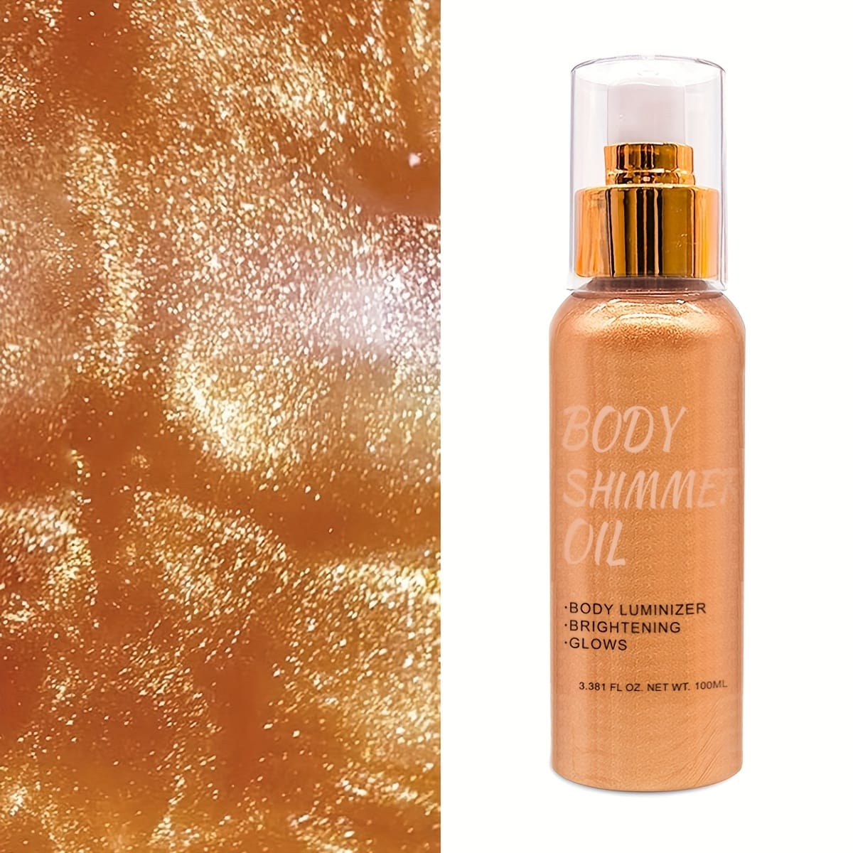 KissICON Brass Golden 💋 Cocoa Butter & Coconut Shimmer Oil -