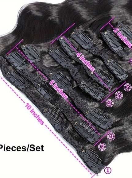 KissICON Brazilian Body Wave Clip In Remy Hair -