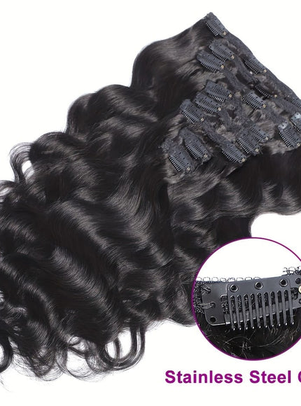 KissICON Brazilian Body Wave Clip In Remy Hair -