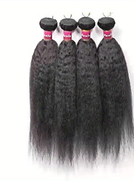 KissICON Brazilian Yaki Straight Extensions 3 Bundles Remy Black