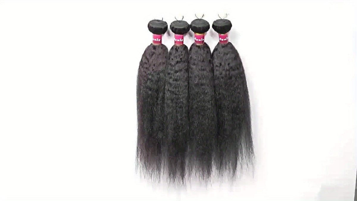 KissICON Brazilian Yaki Straight Extensions 3 Bundles Remy Black