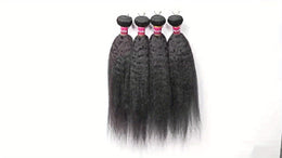 KissICON Brazilian Yaki Straight Extensions 3 Bundles Remy Black