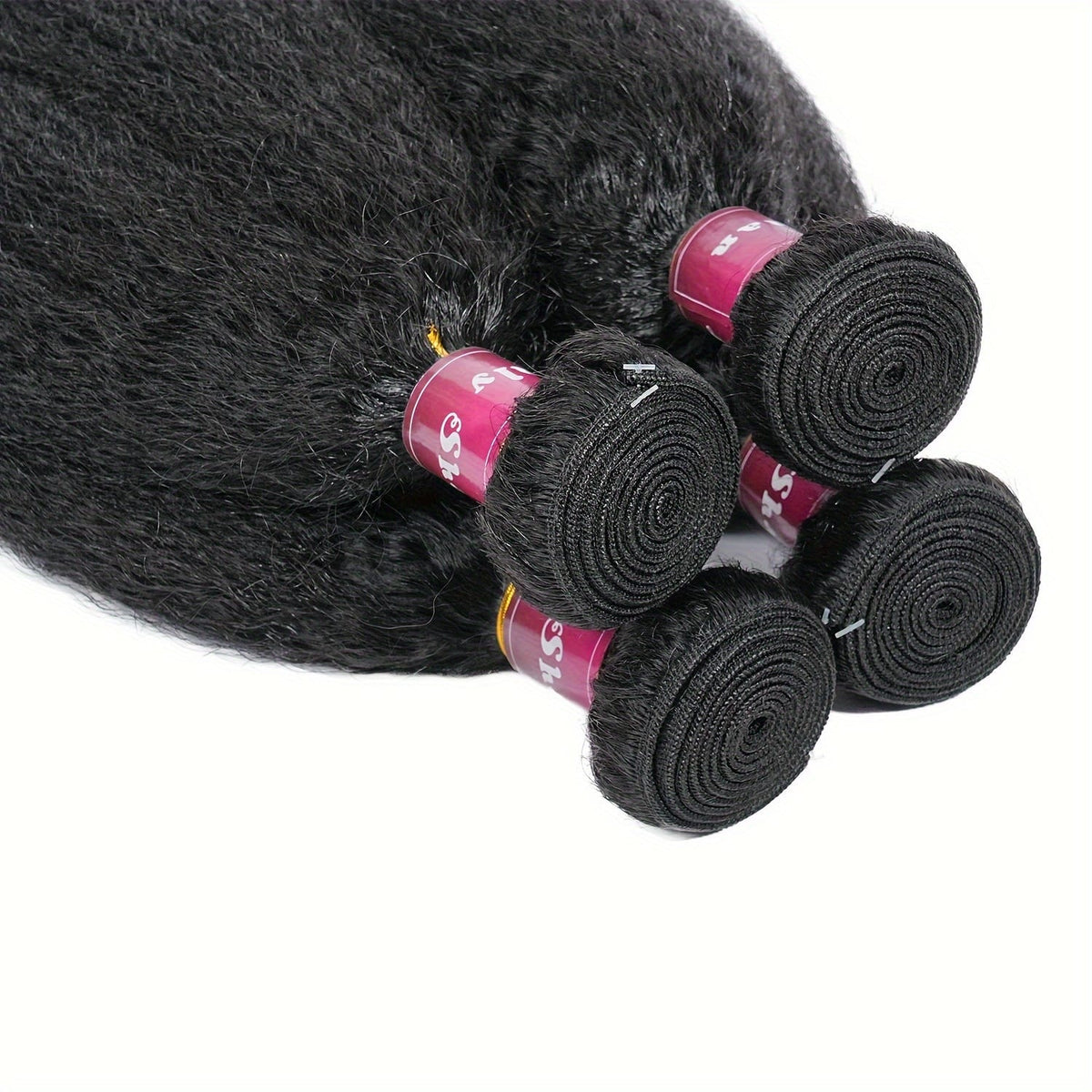 KissICON Brazilian Yaki Straight Extensions 3 Bundles Remy Black
