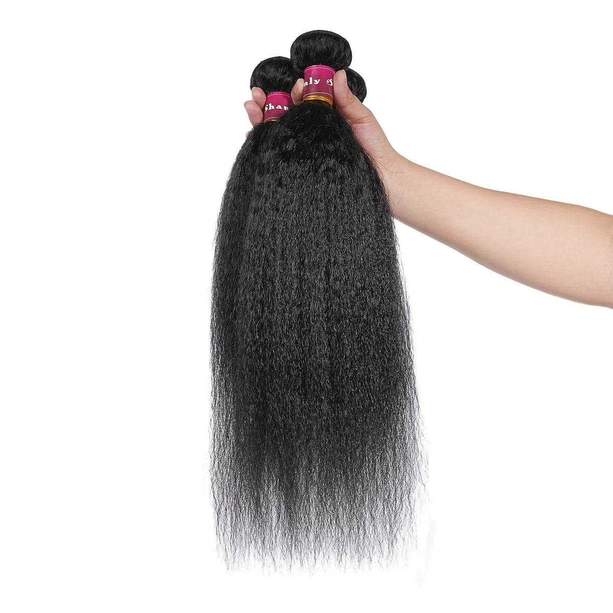 KissICON Brazilian Yaki Straight Extensions 3 Bundles Remy Black