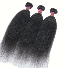 KissICON Brazilian Yaki Straight Extensions 3 Bundles Remy Black