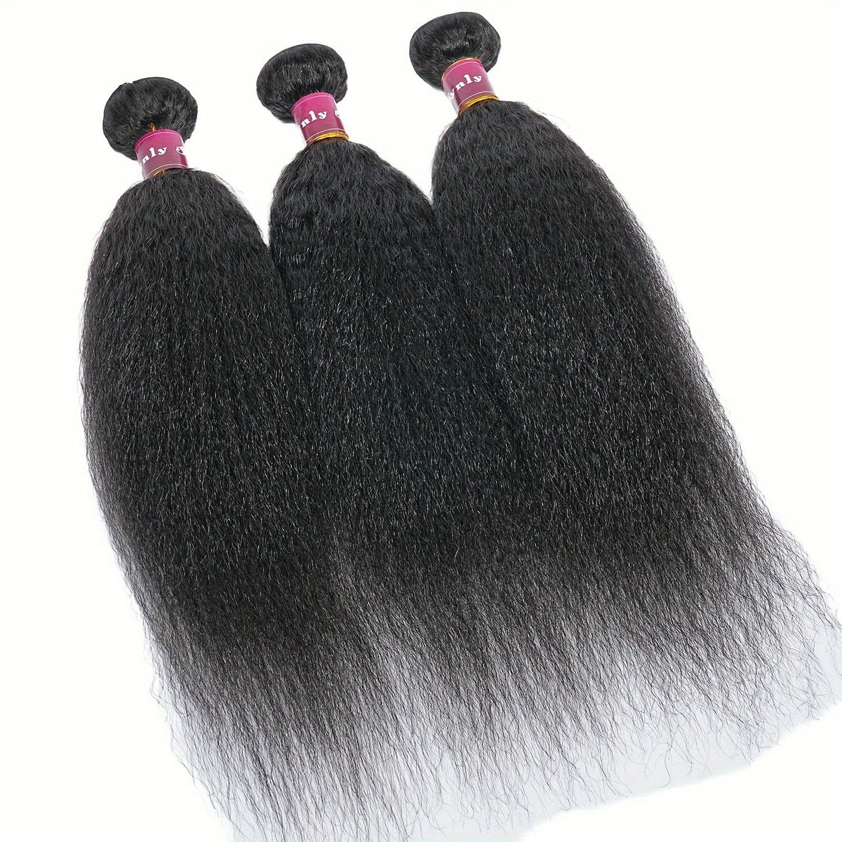 KissICON Brazilian Yaki Straight Extensions 3 Bundles Remy Black