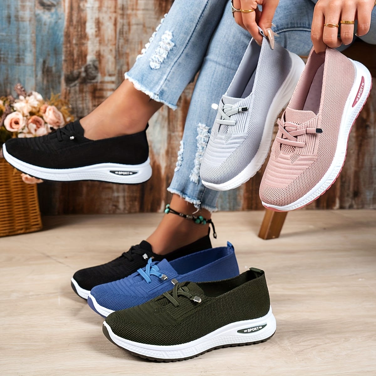 jkthpu-45 Breathable Mesh LaceUp Sneakers AllSeason Comfort