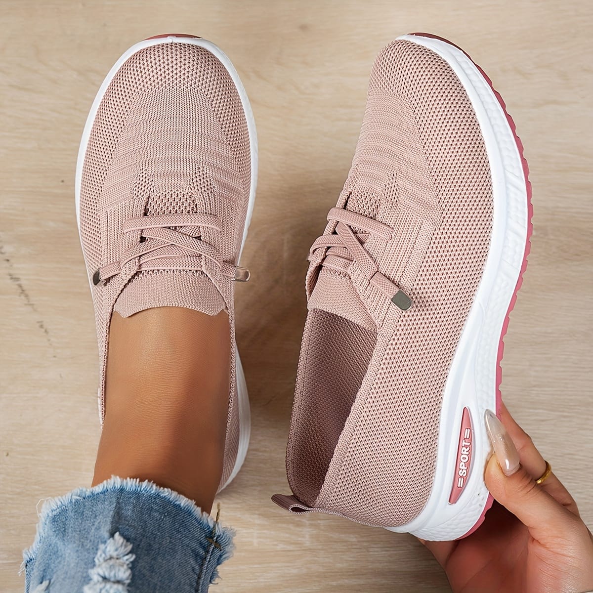 jkthpu-45 Breathable Mesh LaceUp Sneakers AllSeason Comfort