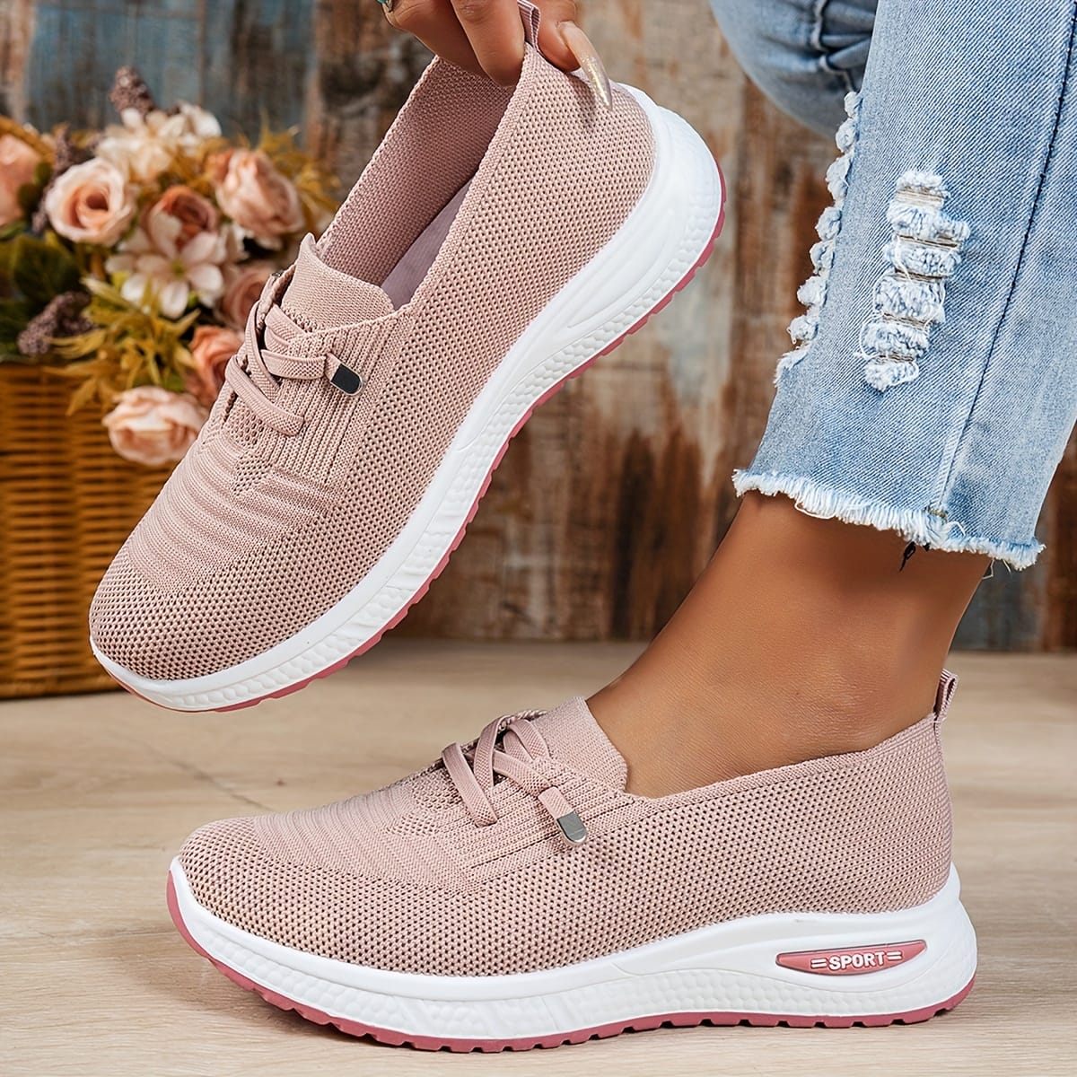 jkthpu-45 Breathable Mesh LaceUp Sneakers AllSeason Comfort
