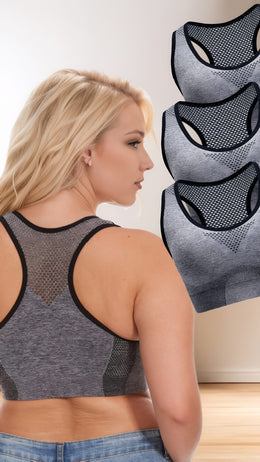 jkthpu-45 Breathable NoTrace Large Size Sports Yoga Bra 3pc
