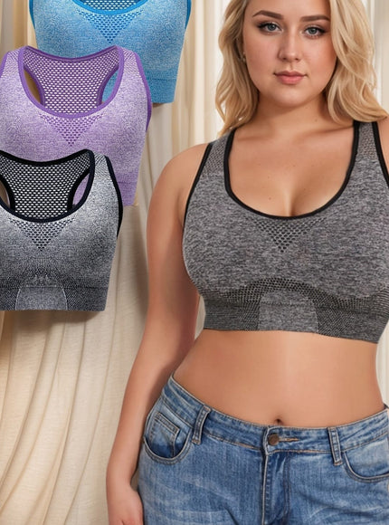 jkthpu-45 Breathable NoTrace Large Size Sports Yoga Bra 3pc