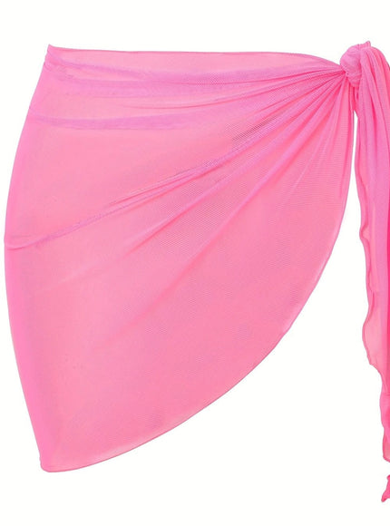 KissICON Bright Pink Color / One-size Sheer Beach Wrap Skirt – Elasticity Resort Essential