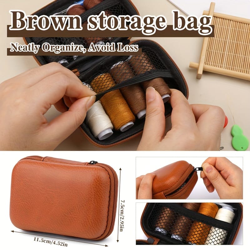 KissICON Brown-1 KissIcon Hair Extension Sewing Kit Needles And Thread