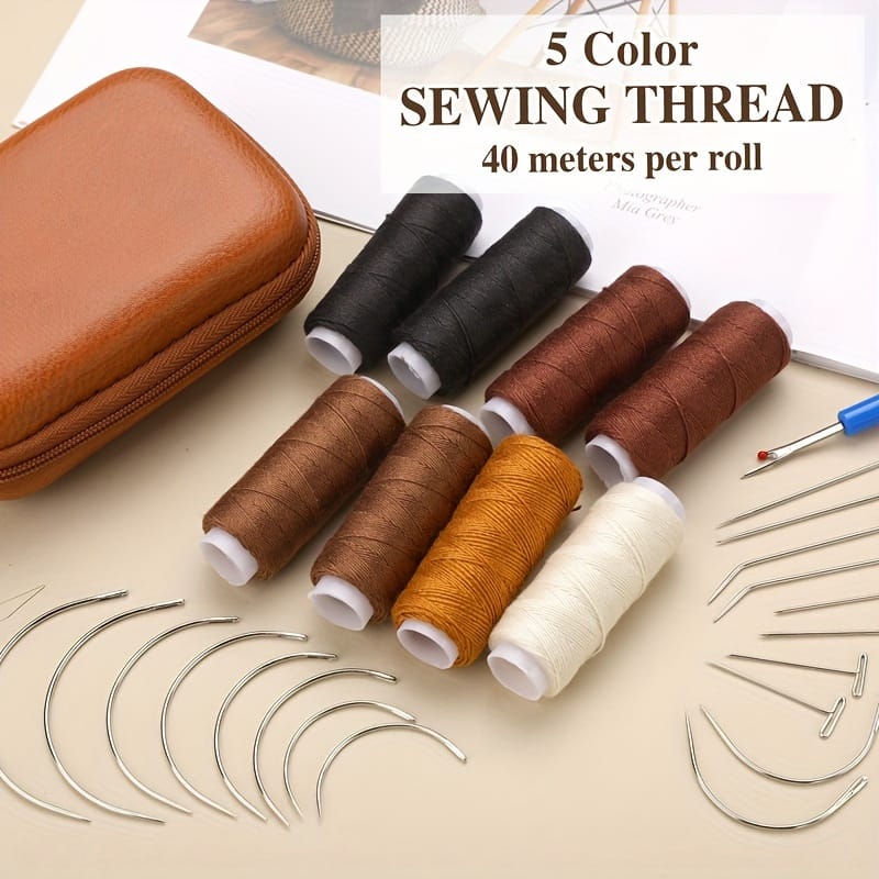 KissICON Brown-1 KissIcon Hair Extension Sewing Kit Needles And Thread