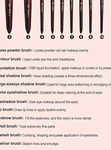 KissICON Brown / 12 Sticks Bsmall 12pc Makeup Brush Set – Golden Caps