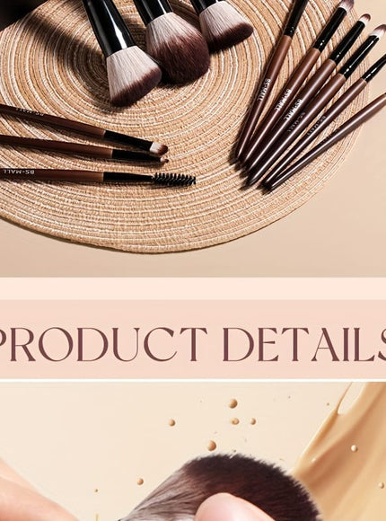 KissICON Brown / 12 Sticks Bsmall 12pc Makeup Brush Set – Golden Caps