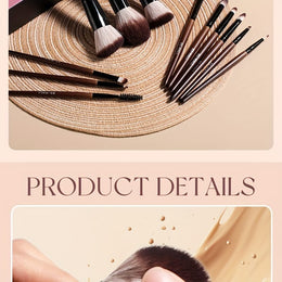 KissICON Brown / 12 Sticks Bsmall 12pc Makeup Brush Set – Golden Caps