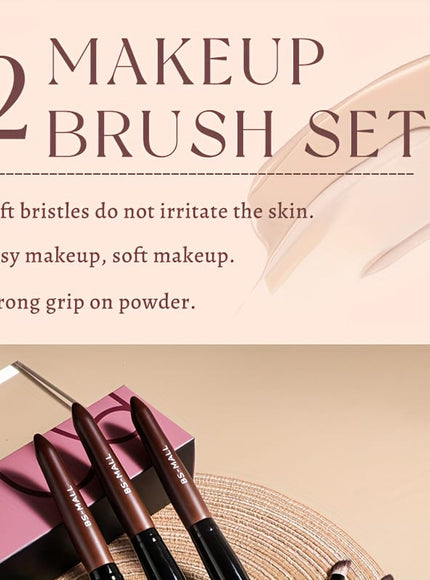 KissICON Brown / 12 Sticks Bsmall 12pc Makeup Brush Set – Golden Caps