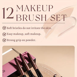KissICON Brown / 12 Sticks Bsmall 12pc Makeup Brush Set – Golden Caps