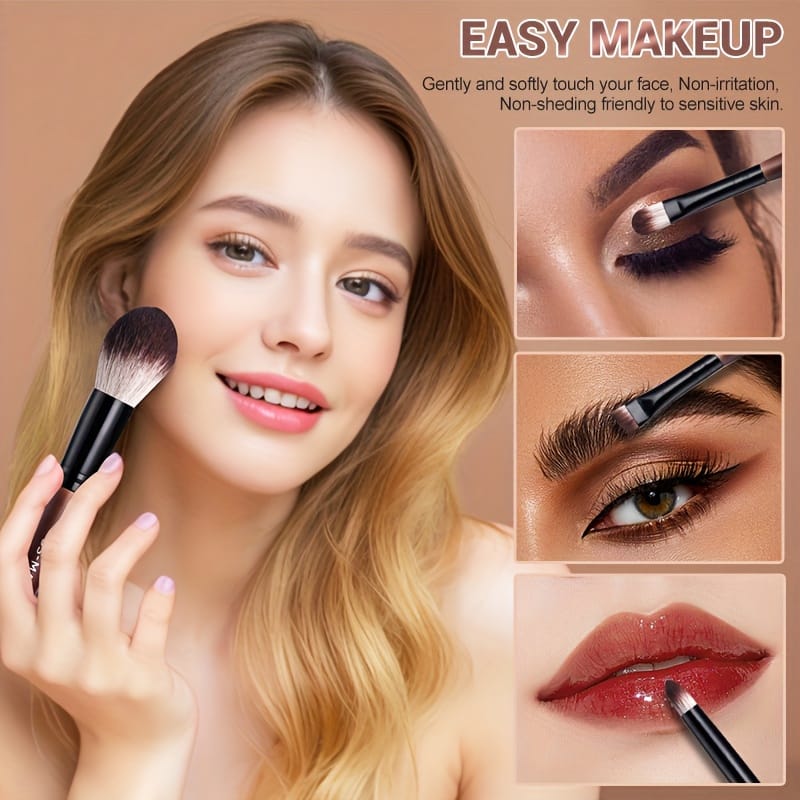 KissICON Brown / 12 Sticks Bsmall 12pc Makeup Brush Set – Golden Caps