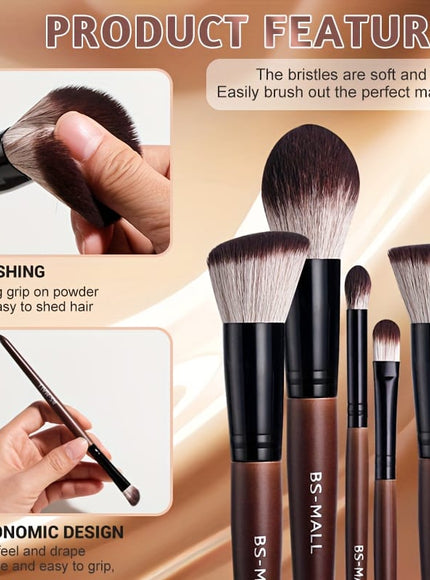 KissICON Brown / 12 Sticks Bsmall 12pc Makeup Brush Set – Golden Caps