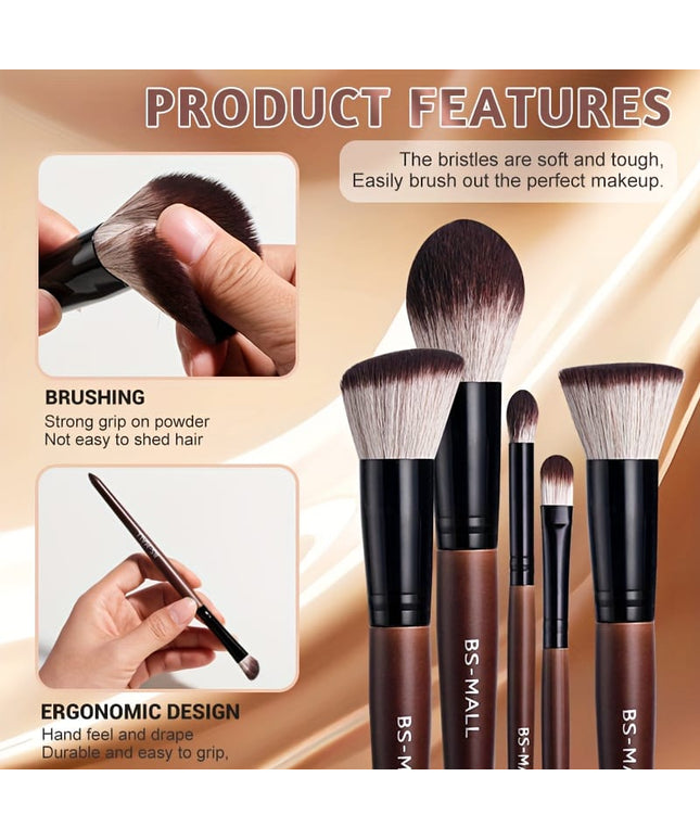 KissICON Brown / 12 Sticks Bsmall 12pc Makeup Brush Set – Golden Caps