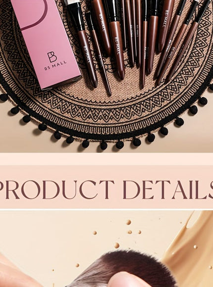 KissICON Brown / 14 Sticks Bsmall 14pc Brown Full Face Makeup Brush Set
