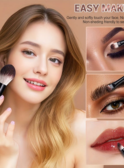 KissICON Brown / 14 Sticks Bsmall 14pc Brown Full Face Makeup Brush Set